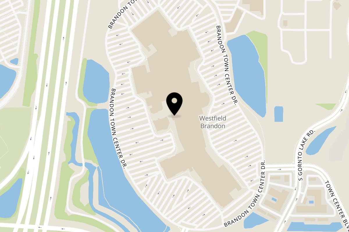 Map showing the location of Azteca D'Oro Mexican Restaurant Brandon on 504 Brandon Town Center Dr in Brandon
