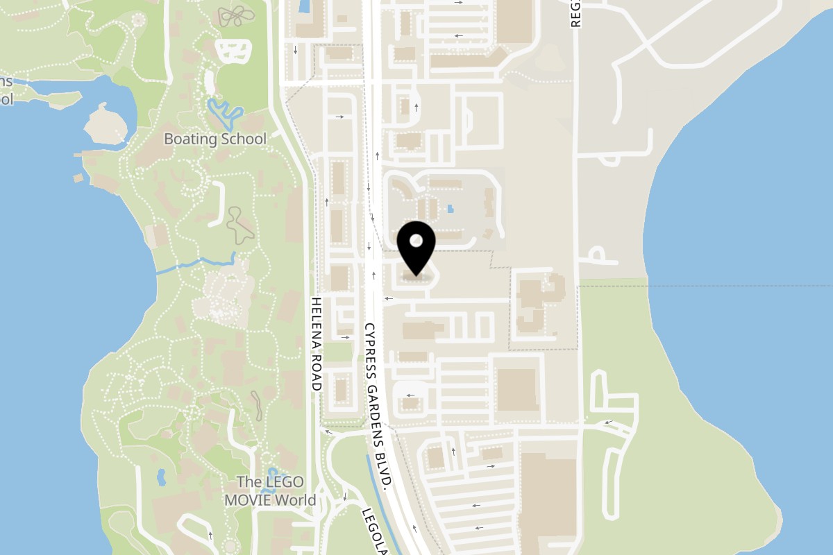 Map showing the location of Azteca D'Oro Mexican Restaurant Winter Haven on 5860 Cypress Gardens Blvd in Winter Haven