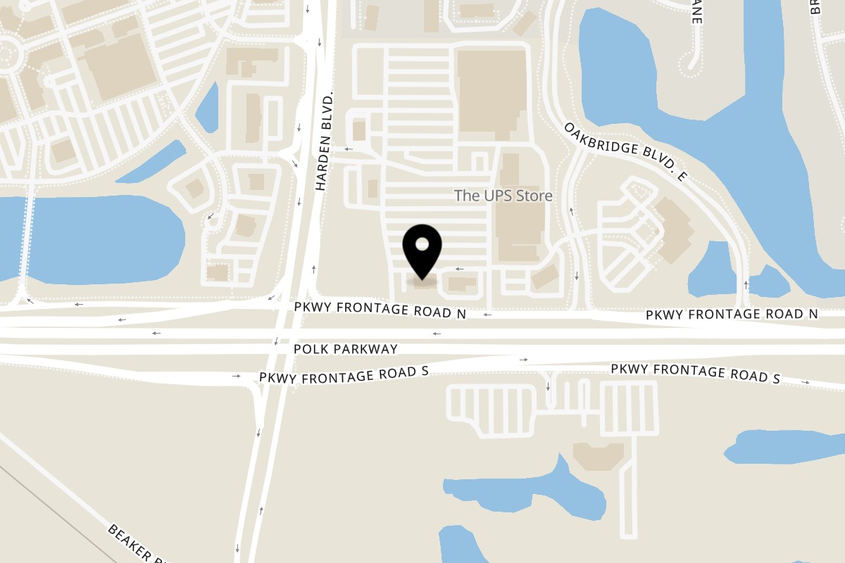 Map showing the location of Azteca D'Oro Mexican Restaurant Lakeland on 1235 N Parkway Frontage Rd in Lakeland